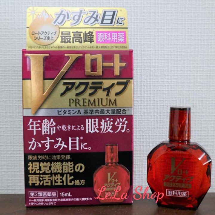 Nước Nhỏ Mắt Cao Cấp V Rohto Premium Nhật Bản (Màu Đỏ Dành Cho Người Cao Tuổi)