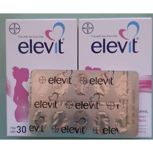(hàng nhập khẩu) ELEVIT bayer Vitamin tổng hợp cho bà bầu ( Trước trong và sau sinh) - hàng pháp hộp 30 viên