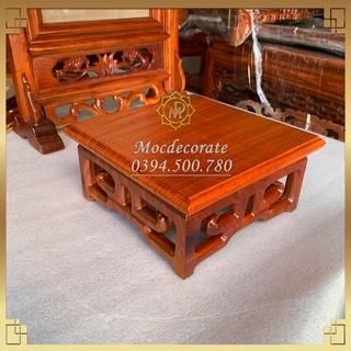 Kỷ vuông gỗ Hương nhiều kích thước, Đế kê tượng, cây cảnh sơn PU chống mối mọt