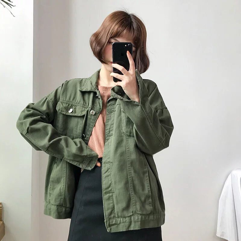 Áo Khoác Jacket Kaki Denim Nam Nữ Unisex