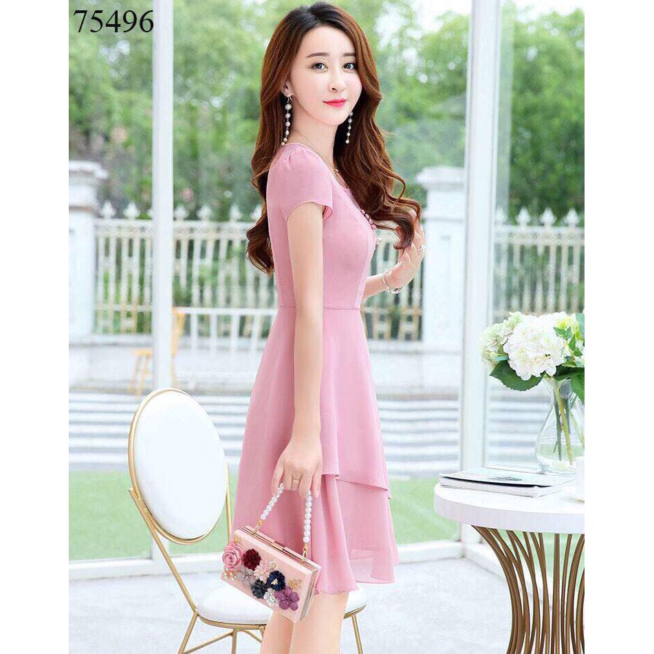 ĐẦM VOAN DỰ TIỆC KÈM HOA CỰC SANG TRỌNG-GK42