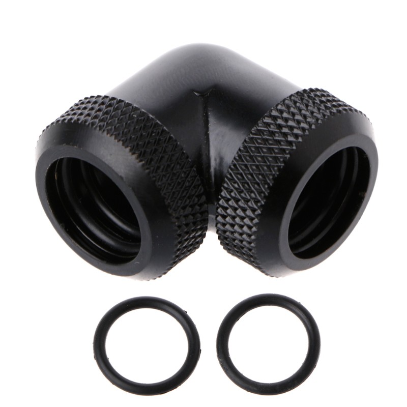 90 Degree Right Angle Tube Fitting Rotary Water Cooling Adapter For OD 14mm Pipe