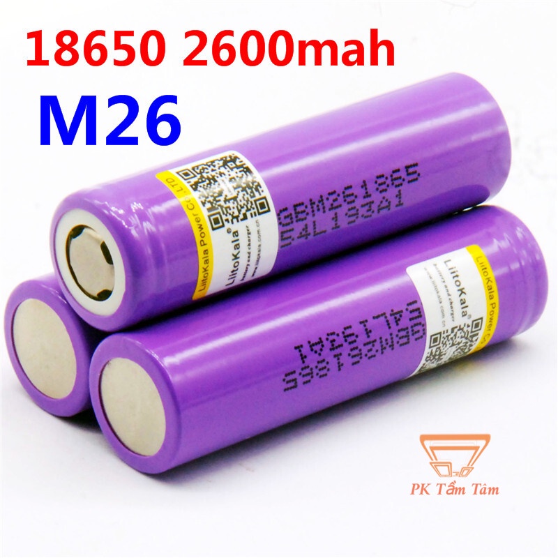 Pin Sạc LiitoKala M26 Lithium 2600MAH tốc độ xả 10A liên tục