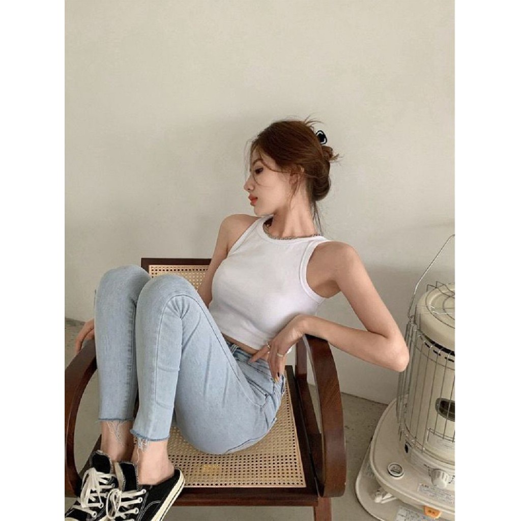 Áo ba lỗ nữ, áo sát nách nữ chất liệu cotton tăm co giãn đẹp | BigBuy360 - bigbuy360.vn