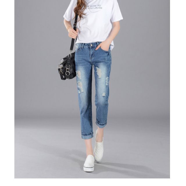 Quần bò nữ baggy nữ hàng Quảng Châu