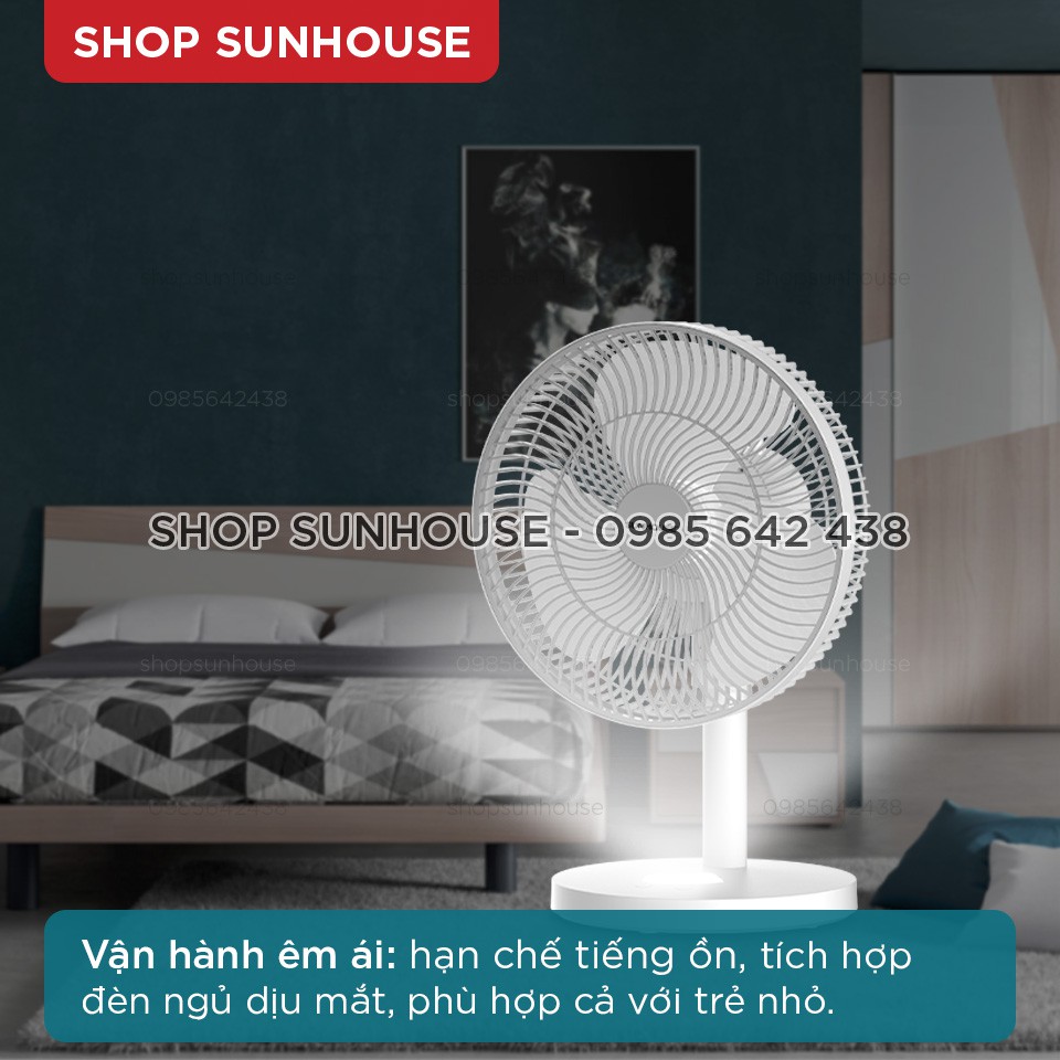 Quạt tích điện SUNHOUSE SHD7115 công suất 12W pin sạc