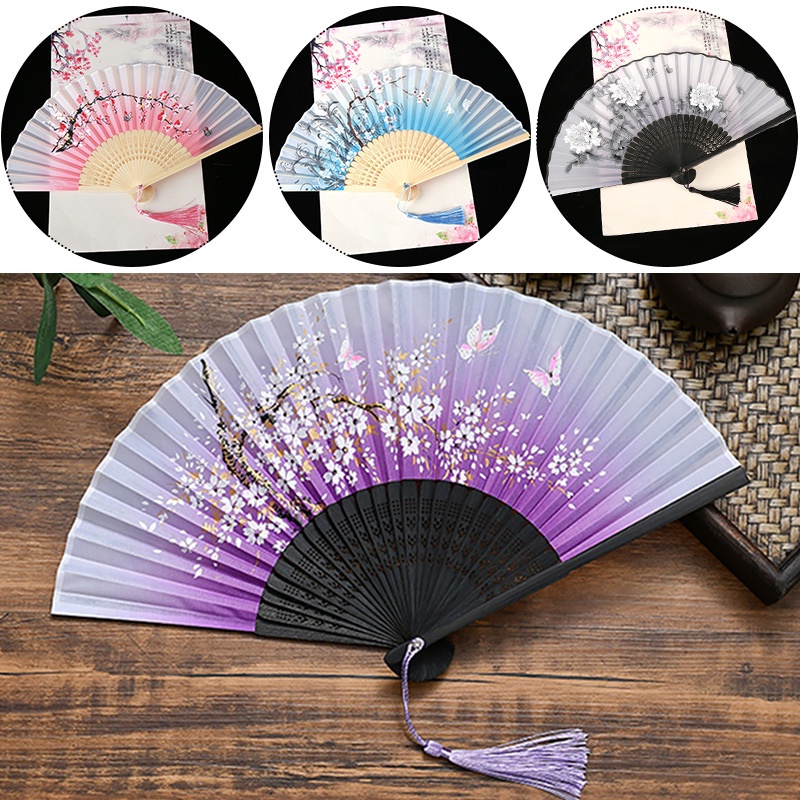 Quạt Xếp Kiểu retro Trung Hoa Dễ Thương