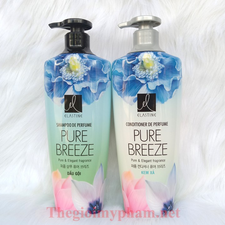 Combo Double Rich: Dầu Gội  Elastine Pure Breeze 600g + Dầu Xả Elastine Pure Breeze 600g