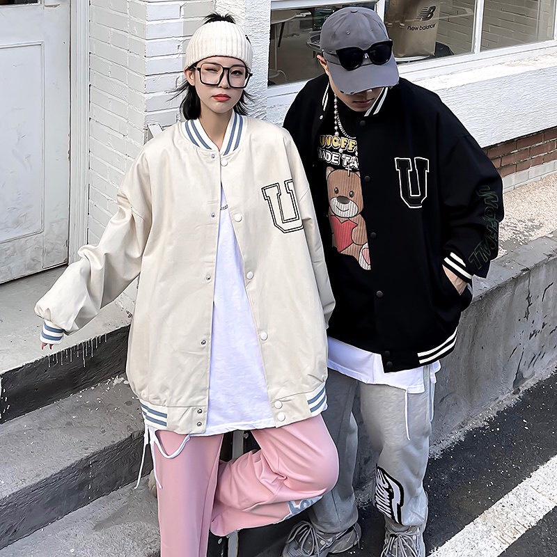 Áo Khoác Bomber Dù U 2 Lớp Form Rộng Unisex Nam Nữ 2 Lớp