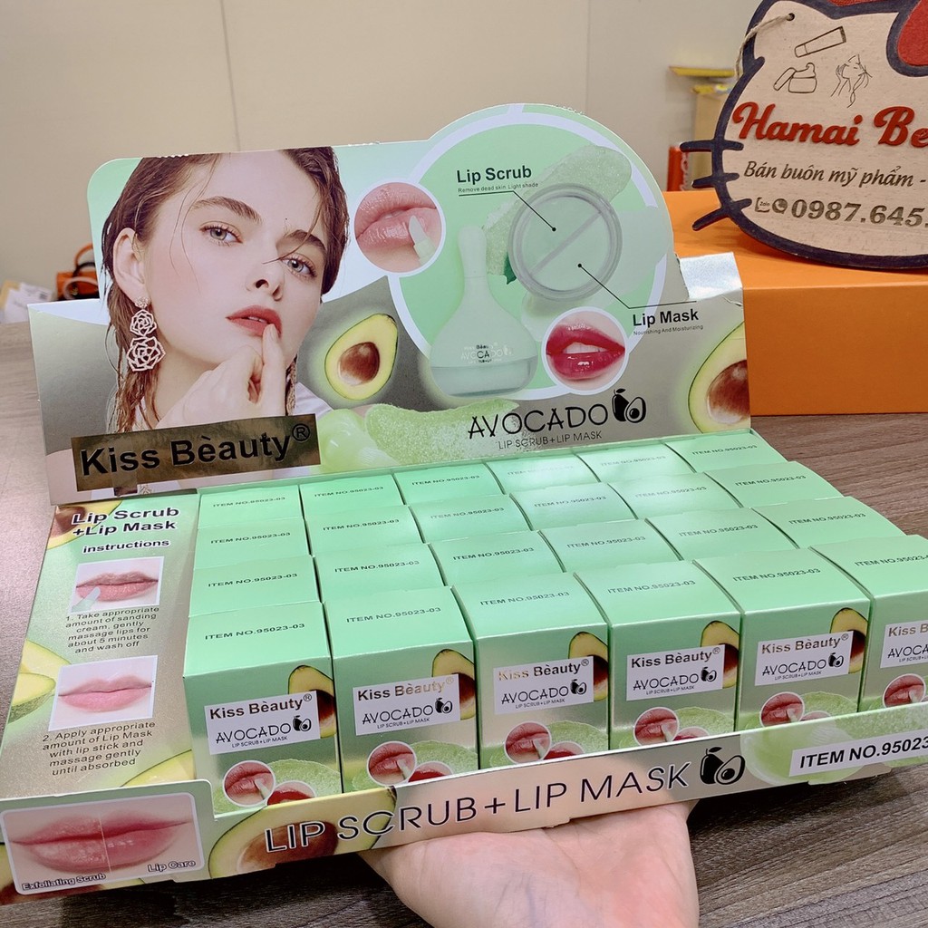 Hộp tẩy tế bào chết + nạ dưỡng hồng môi 2 trong 1 kissbeauty G438