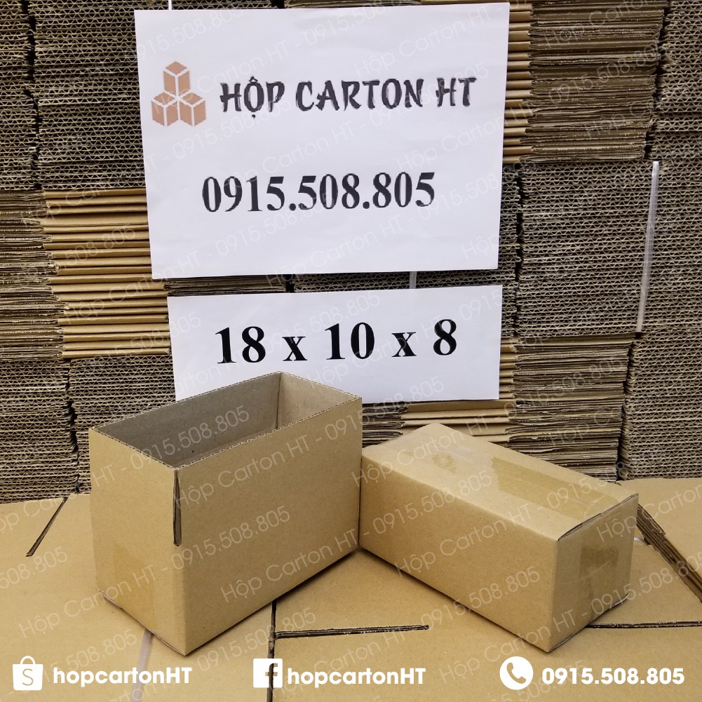 18x10x8 Combo 120 hộp carton, thùng giấy cod gói hàng, hộp bìa carton đóng hàng giá rẻ