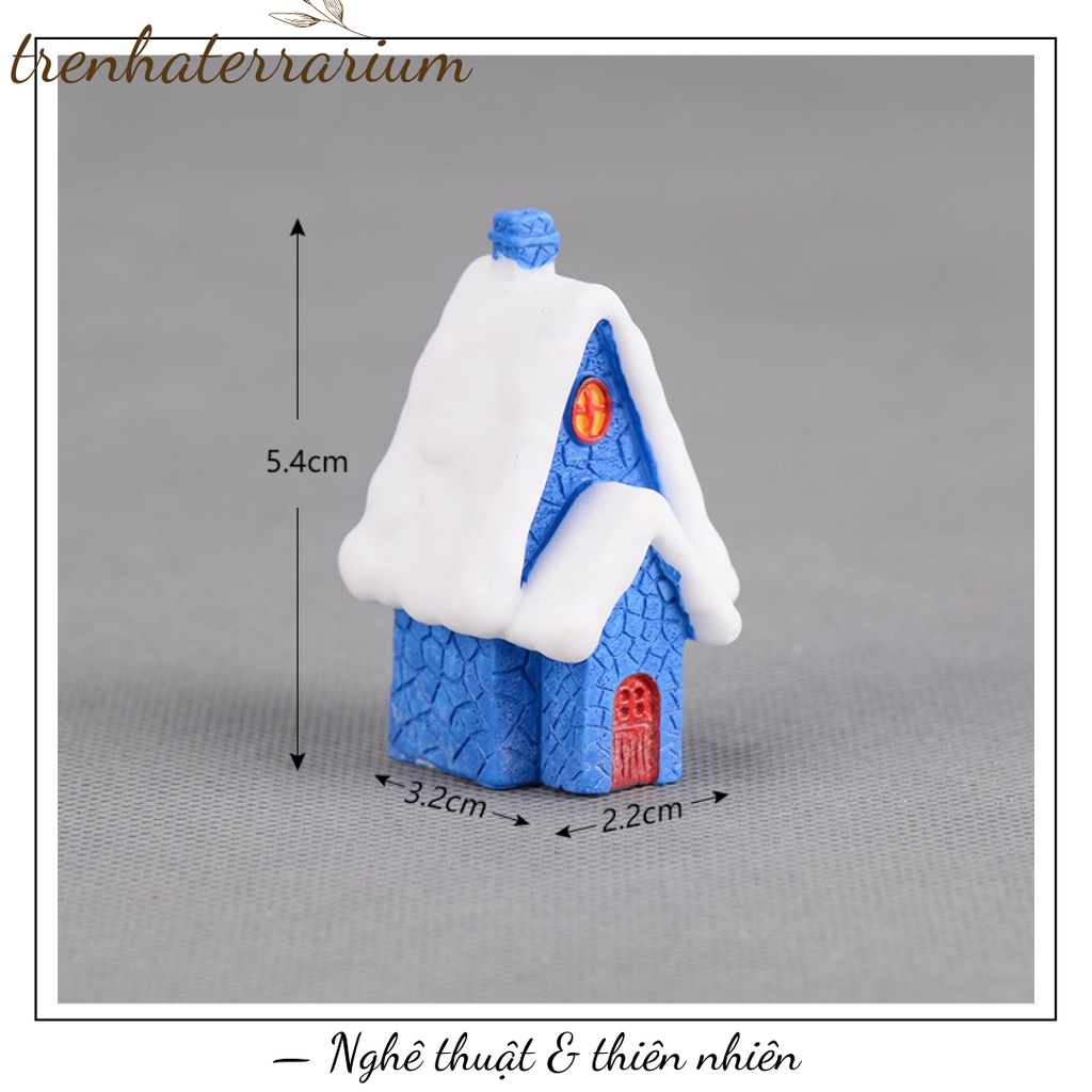 Tiểu cảnh ngôi nhà tuyết giáng sinh đồ trang trí người tuyết ngôi nhà kiểu biệt thự châu âu, terrarium