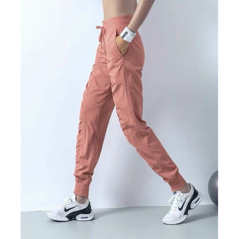 [EMMA] Quần Tập Gym Nữ Thể Thao [JOGGER] Nhún Trước Chất Dù Mềm Bo Ống [ĐỒ TẬP]