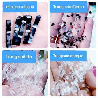 0.5kg Thun buột tóc trong sọc trắng,trong suốt,bi đen