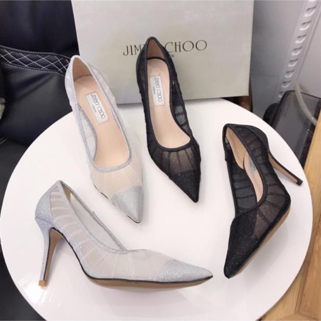 |  Sales T8 | HOT Tháng 7 Giày cao gót jimmy choo lưới nhũ spsl fullbox bill túi giấy Tốt Nhất Rồi Đẹp Xịn . 2020 new