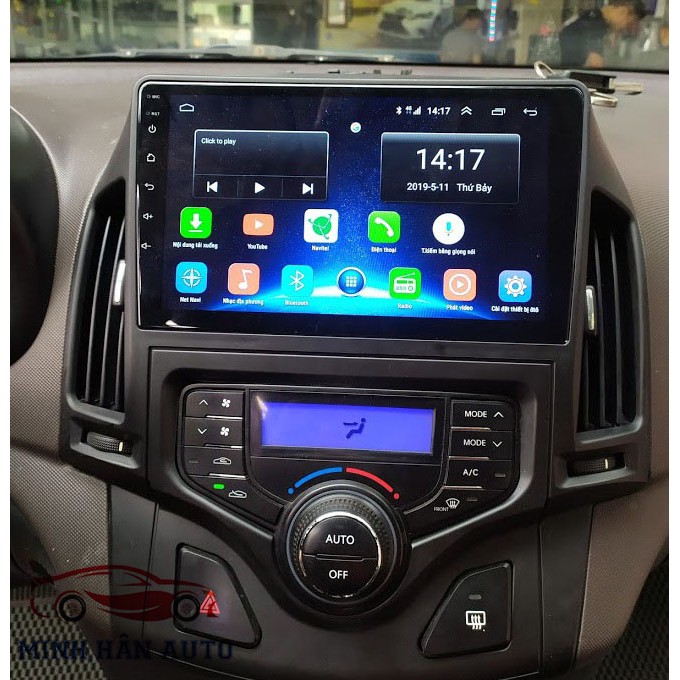 Màn hình android 10.  màn hình lắp sim 4G cho xe HYUNDAI I30 cw, RAM 2G ROM 32G,tích hợp camera lùi,camera hành trình