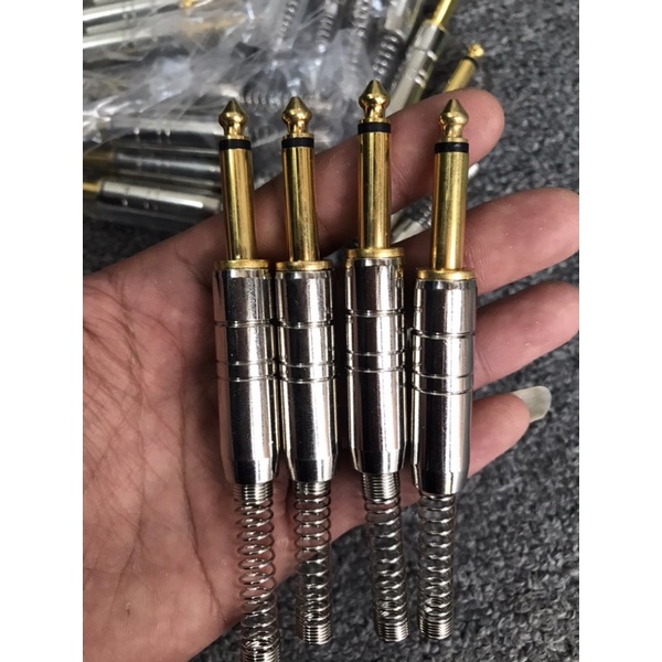 Jack 6 Ly Đồng Sịn Hàn Dây Micro Có Lò Xo Chống xoăn Dây , 6 Ly sịn Hàn Chắc Chắn - Giá 1 Cái