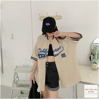 Áo Sơ Mi Cali 85 Tay Lỡ basic Unisex chất vải mềm mịn form rộng phong cách cá tính MeeMee15