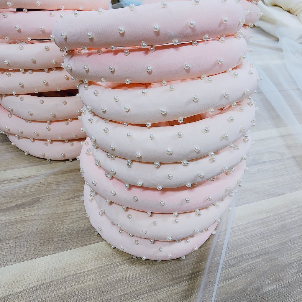 Mấn tròn đính hạt siêu xinh màu hồng