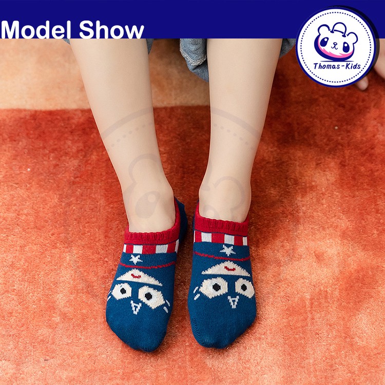 Vớ 100% Cotton Thoáng Khí In Họa Tiết Hoạt Hình Marvel Avengers Superman Dành Cho Trẻ Em 1-9 Tuổi