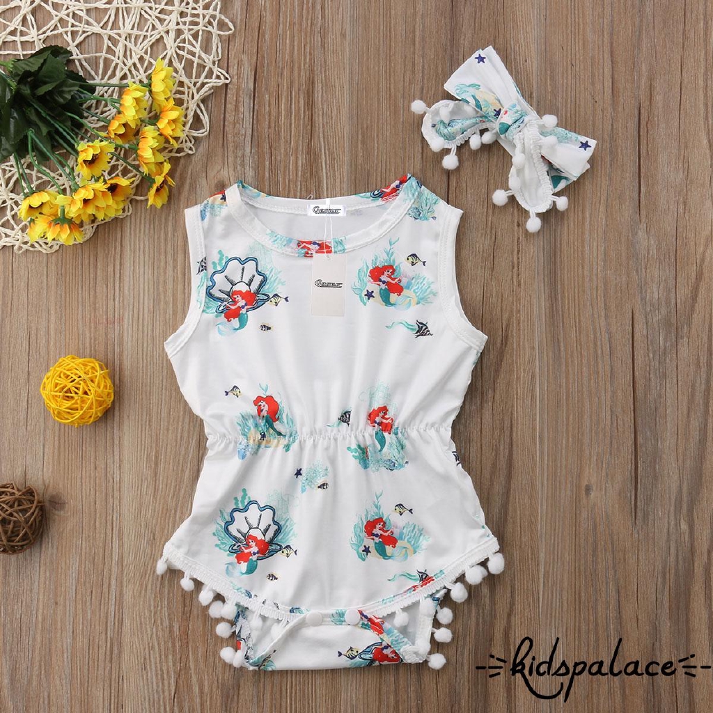 Bộ bodysuit một mảnh + băng đô dễ thương cho bé sơ sinh