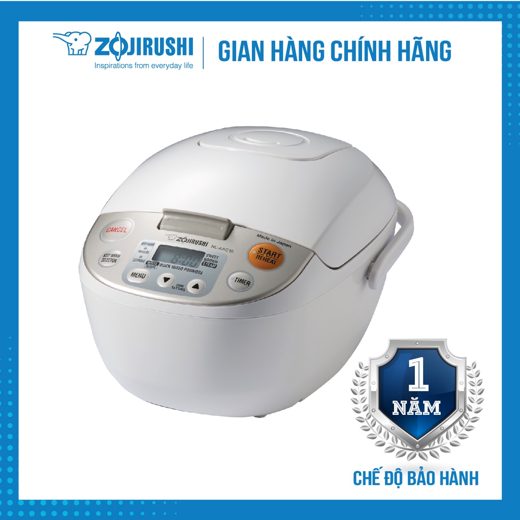 Nồi cơm điện tử ZOJIRUSHI NL-AAQ10-CA 1L, sản xuất tại Nhật, bảo hành 1 năm chính hãng