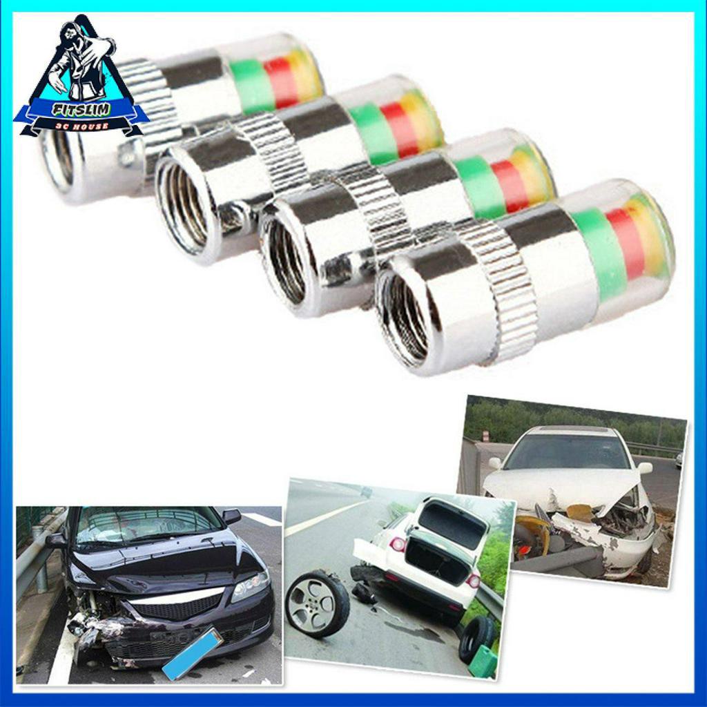 Set 4 nắp van cảnh báo áp suất lốp xe hơi