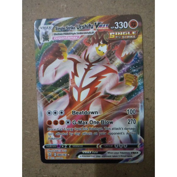 01 thẻ sưu tầm pokemon Vmax không chính hãng Single Strike