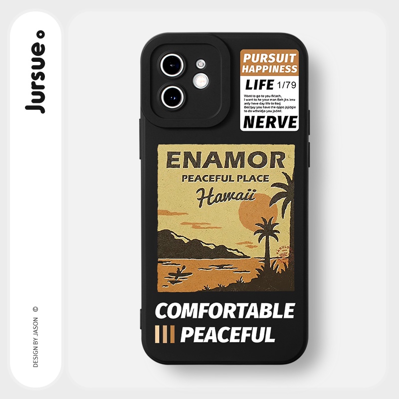 Ốp lưng JURSUE mềm chống bẩn đen thời trang độc lạ Cho iPhone 14 13 12 11 Pro Max SE 2020 X XR XS 8 7 ip 6S 6 Plus Y2143