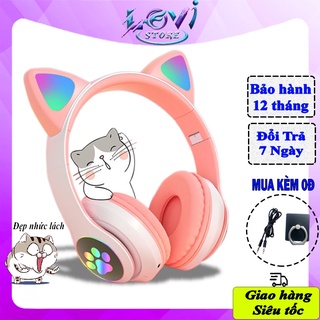 [HOT]Tai nghe mèo bluetooth chụp tai có mic, Headphone bluetooth không dây có thể gập gọn học online chơi game cực đỉnh