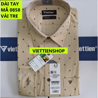 (0858 HVL) ÁO SƠ MI VIỆT TIẾN DÀI TAY VẢI TRE HOA VĂN