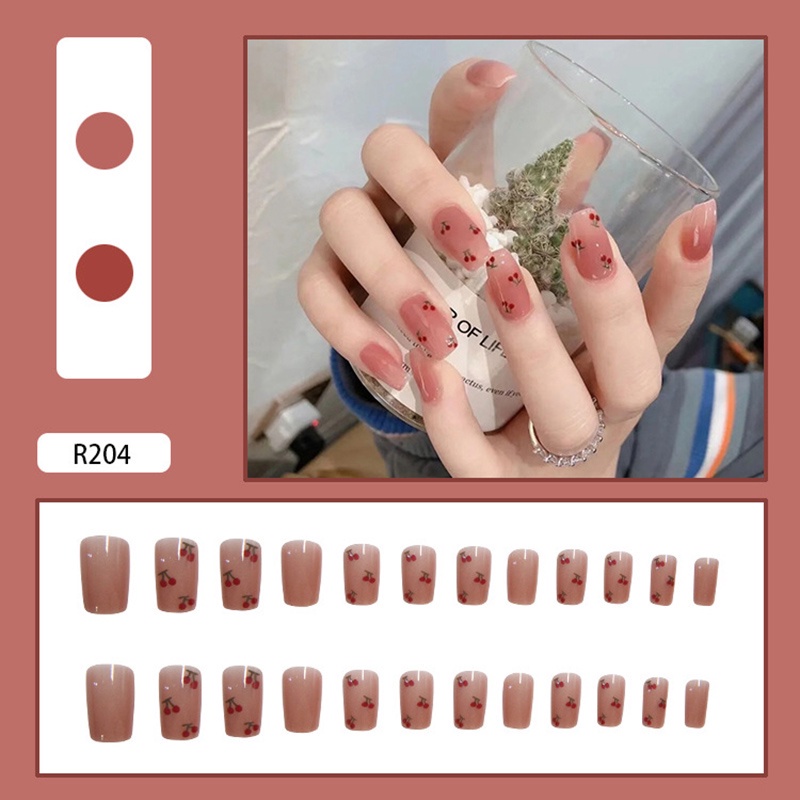 Set 24 Móng Tay Giả Che Phủ Toàn Diện R201-R250