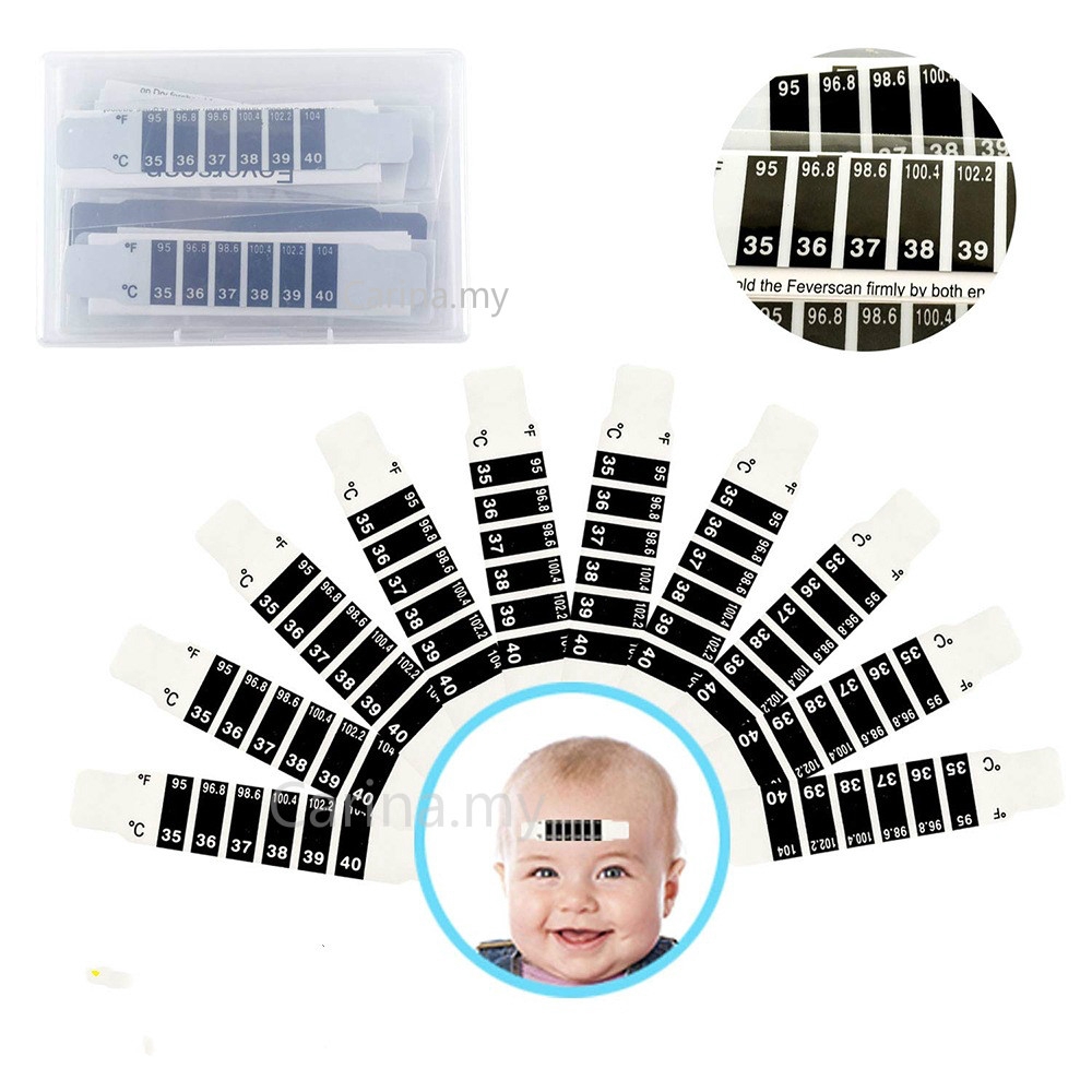 Set 10 Miếng Dán Nhiệt Kế Đo Nhiệt Độ Cơ Thể Cho Bé Và Người Lớn