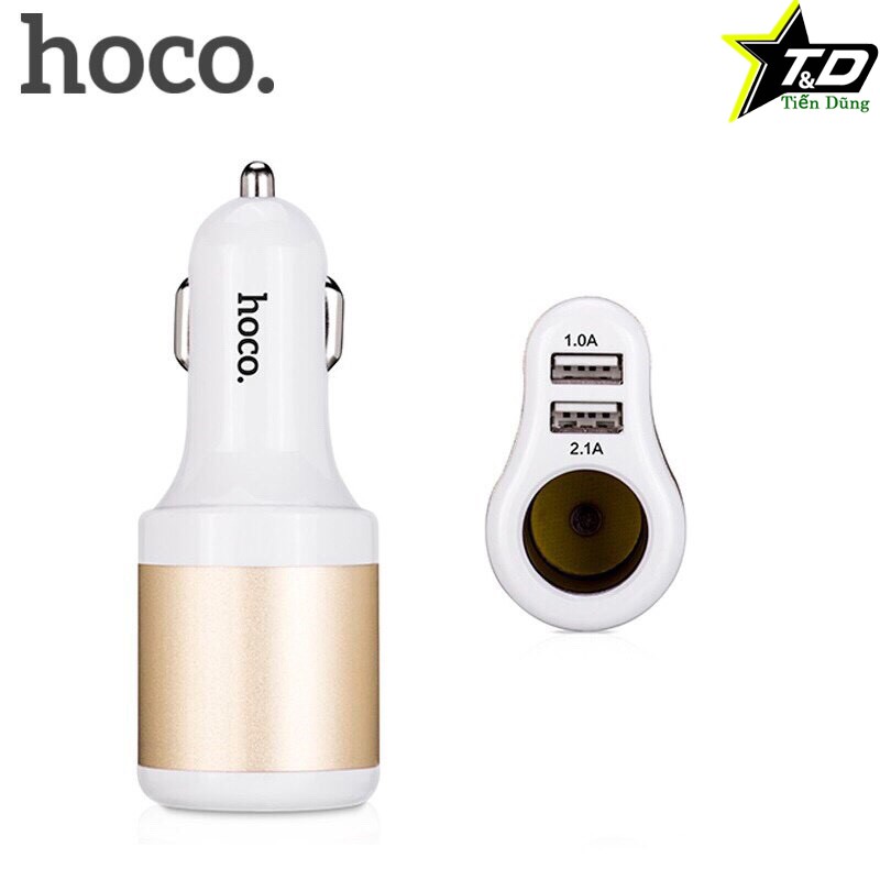 Tẩu sạc oto Hoco UC206 có 2 cổng USB và tẩu sạc -Tẩu sạc nhanh cổng 3.1A