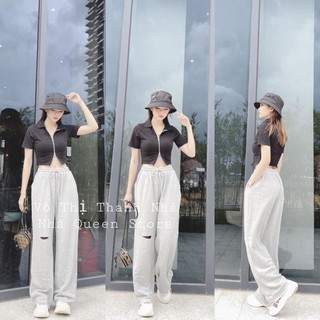 Áo khoá kéo 2 đầu cổ bẻ