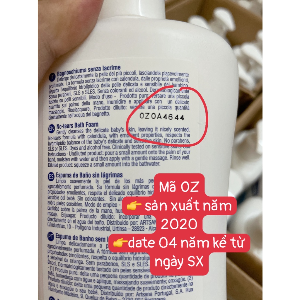 [Nội địa Ý] Sữa tắm gội Chicco 500ml cho bé chiết xuất từ yến mạch/ hoa cúc/ nha đam cho bé 0M+