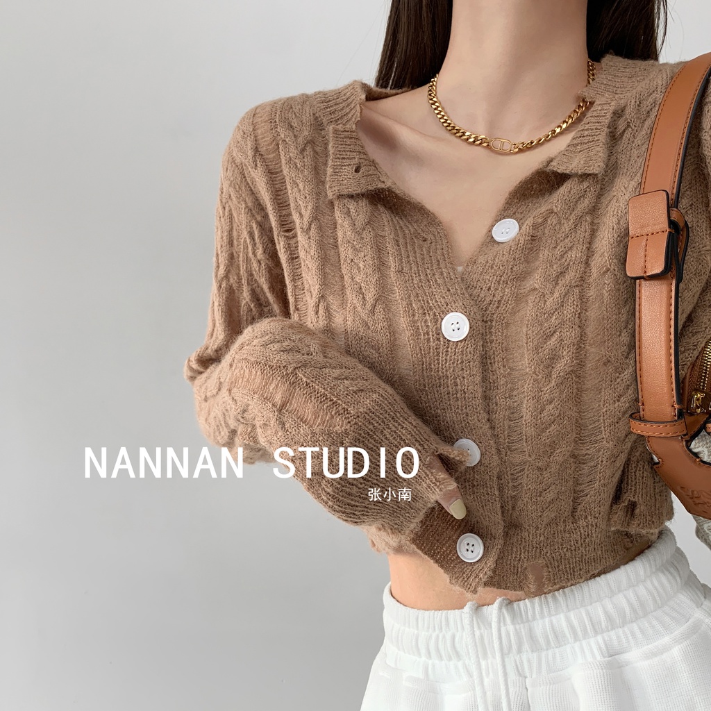 SUXI Áo Khoác Cardigan Dệt Kim Phong Cách Hàn Quốc Xinh Xắn Cho Nữ