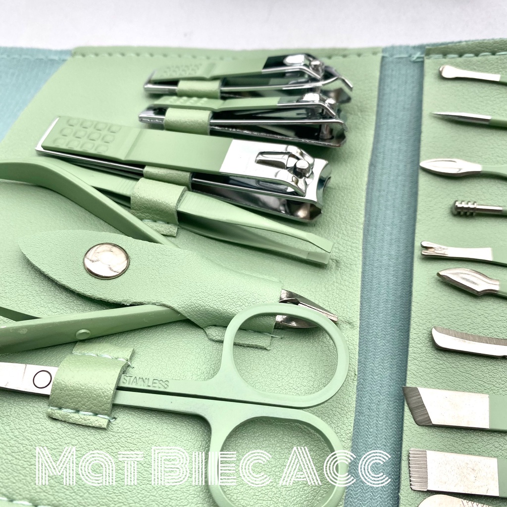 Bộ cắt móng tay chân - Bộ bấm móng tay chân 16 món cao cấp đi kèm bao da tiện dụng