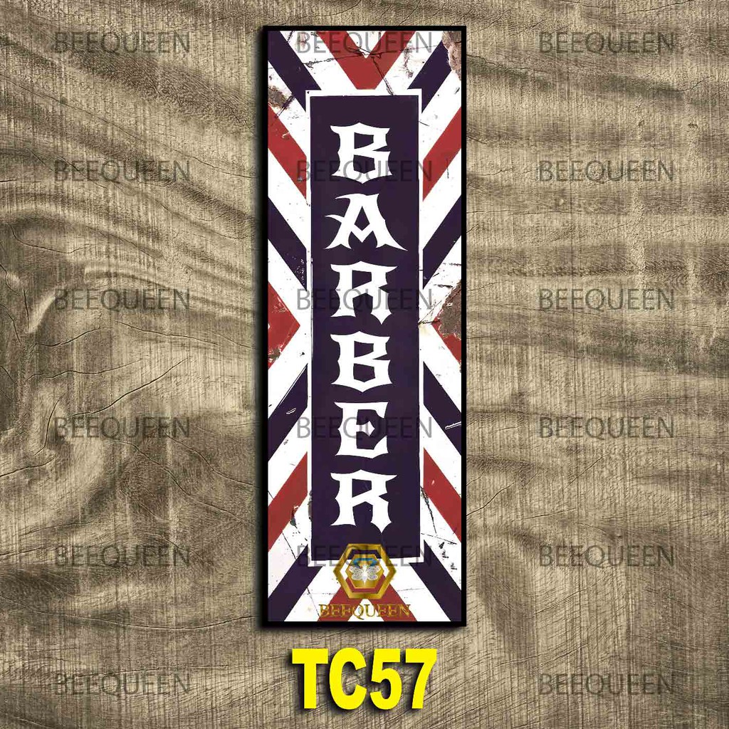 Biển BARBER Size 20x60cm Trang Trí Quán Tóc Nam Barbershop | TC57