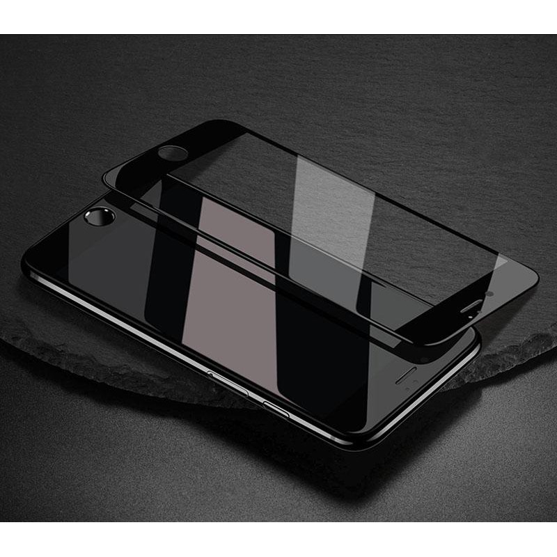 Kính cường lực full màn cho iPhone 6/6S (Màu đen) + Tặng miếng cồn lau máy