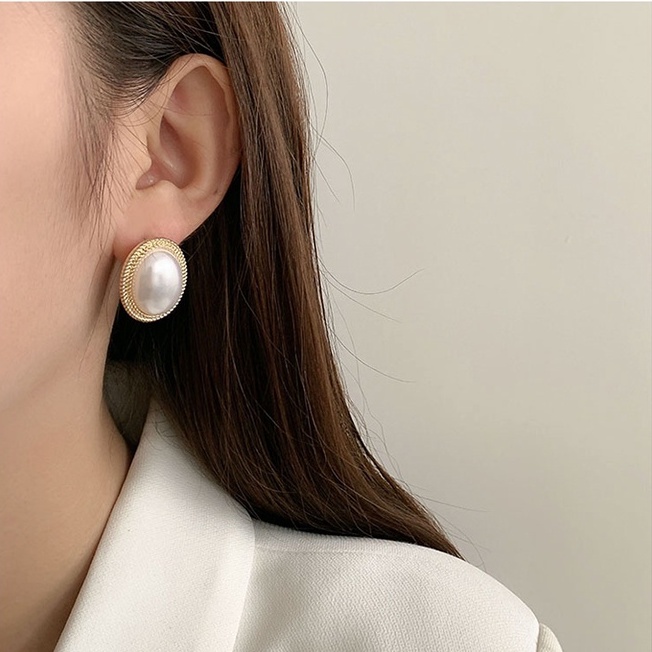 Khuyên tai dáng dài đính ngọc trai nhân tạo phong cách vintage thời thượng