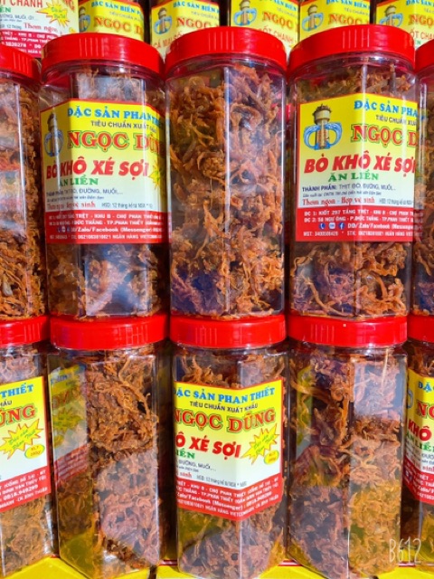 Bò Khô Xé Sợi ( ăn liền ) là món ăn ngon của Shop Đặc Sản Biển Phan Thiết NGỌC DŨNG; Hộp 200 gram. HSD 12 tháng