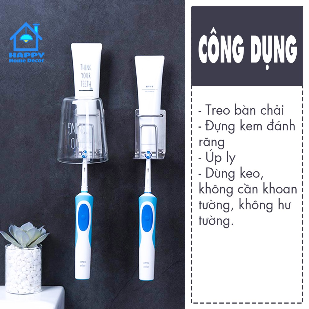 Giá treo 💰 FREESHIP 💰 Giá treo bàn chải kem đánh răng cốc súc miệng đa năng inox 304 dán tường gạch men MBC2IN1