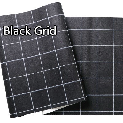 Miếng dán tường kẻ caro chống thấm nước màu đen/xám