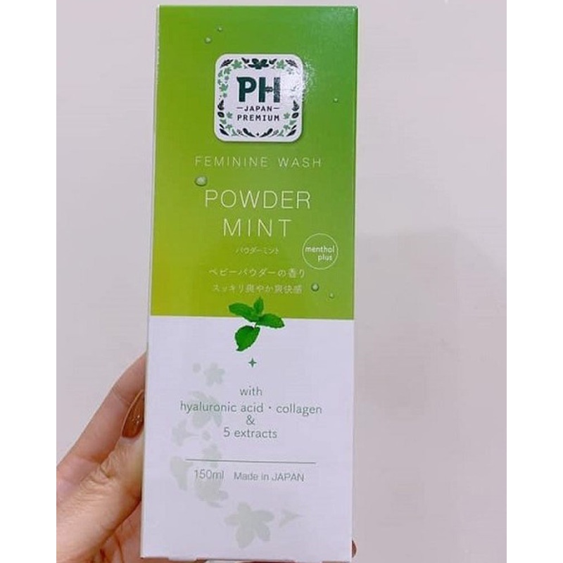 Dung Dịch Vệ Sinh Hoàn Toàn Tự Nhiên PH Care PH Japan Premium Powder Mint Hương Bạc Hà (150ml)