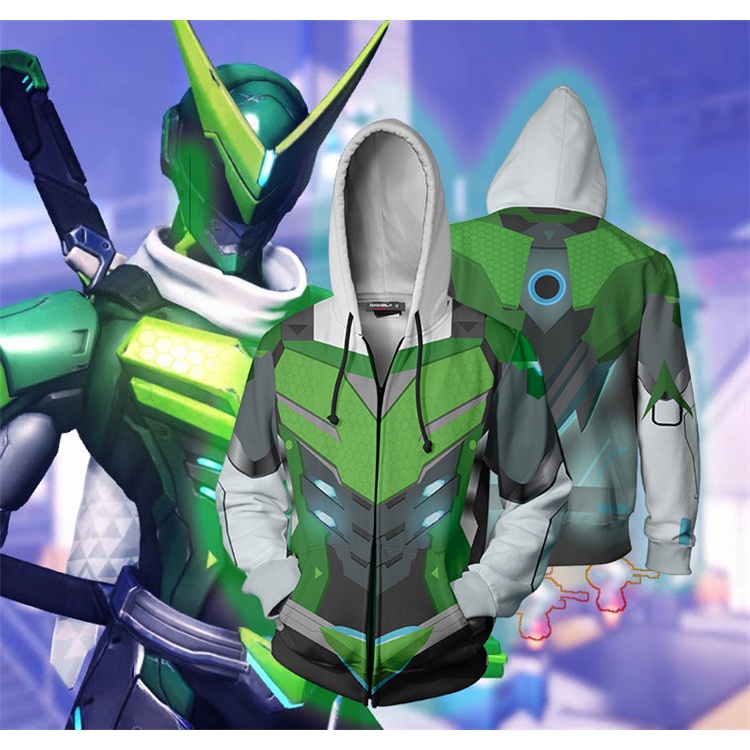 Áo Khoác Hoodie Khóa Kéo In Hình Overwatch 3d Thời Trang Cho Nam