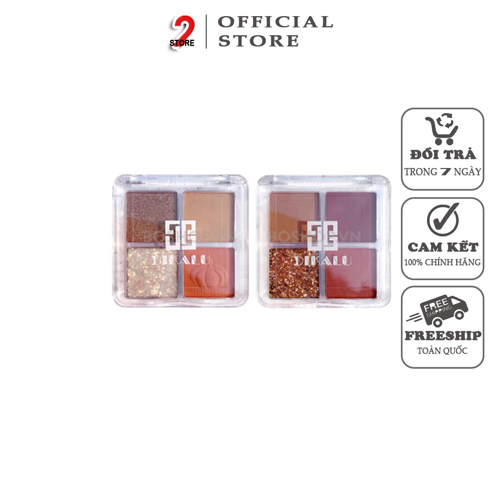 Phấn Mắt🌟Bảng Phấn Mắt 4 Ô Dikalu Pumpkin Wine Red