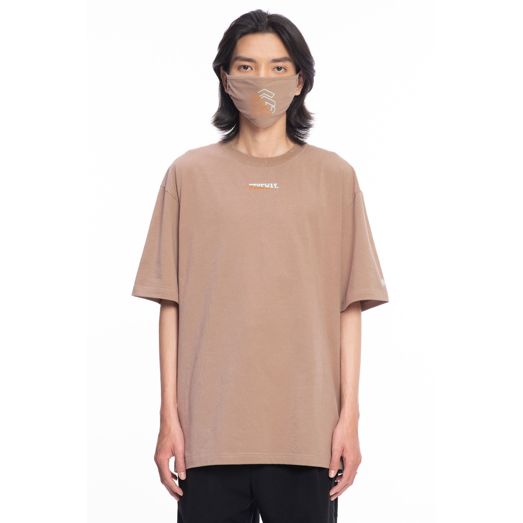 5THEWAY® /two-tone line/ BIG LOGO MASK™ in GREIGE aka Khẩu Trang Nâu