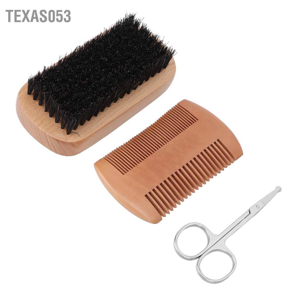 [Hàng mới về] Bộ dụng cụ chăm sóc râu 3 món chất liệu lông mềm tiện dụng cho nam