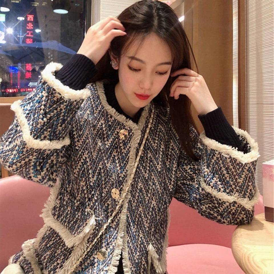 Áo Khoác Dáng Ngắn Phong Cách Retro Thời Trang Thu Đông Mới Cho Nữ